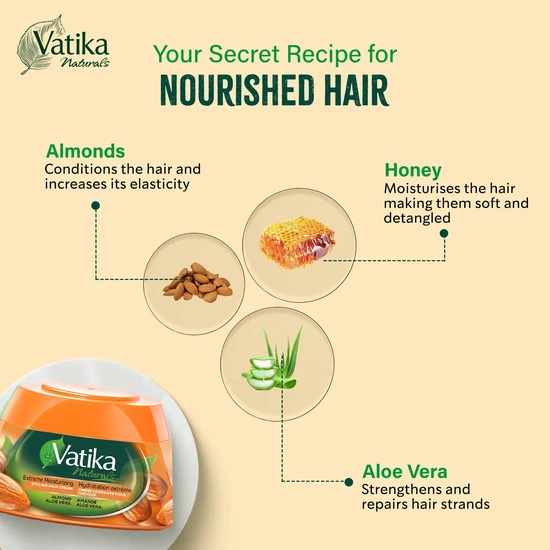 Dabur Vatika Naturals Almond & Aloe Vera Styling Hair Cream 210ml