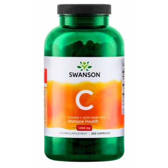 Swanson Vitamin C With Rose Hips Extract 1000mg Capsules - 250