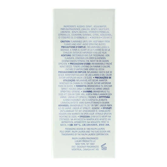 Ralph Lauren Polo Sport Eau De Toilette 125ml