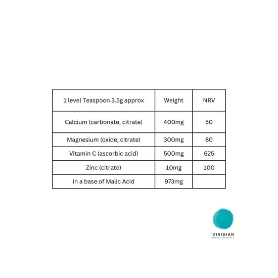 Viridian Calcium Magnesium With Zinc Powder 100g