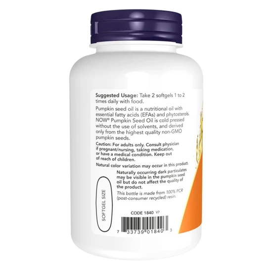 NOW Foods Pumpkin Seed Oil 1000mg 100 Softgels