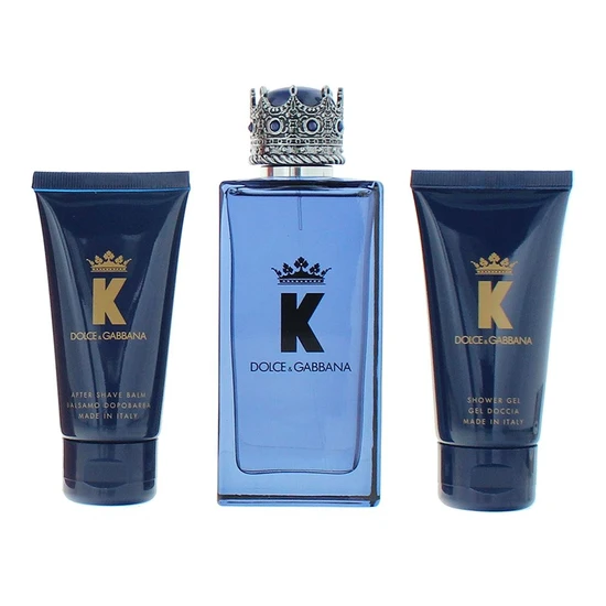Dolce & Gabbana K Eau De Parfum 100ml, Aftershave Balm 75ml + Shower Gel 75ml Gift Set 100ml