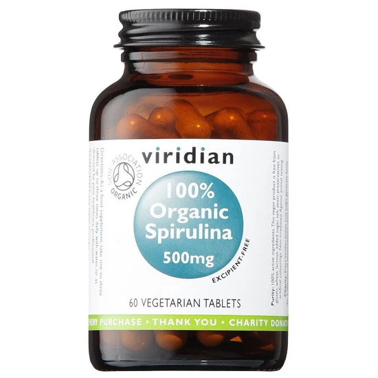 Viridian Organic Spirulina 500mg Tablets 60 Tablets