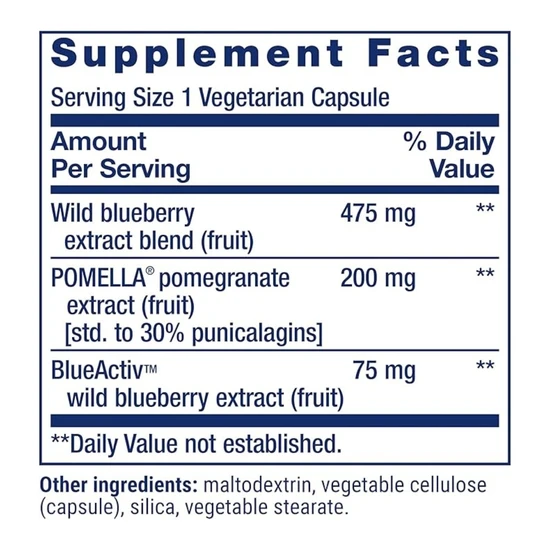 Life Extension Blueberry Extract With Pomegranate 60 Veg Caps