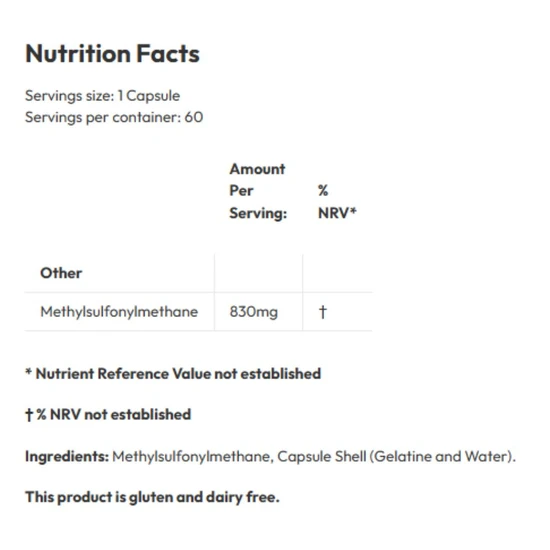 Biotics Research MSM Capsules 60 Capsules