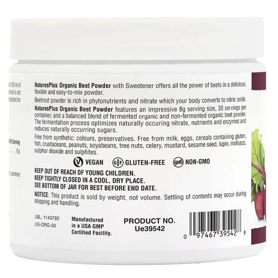 Nature's Plus Organic Beet Powder 240g