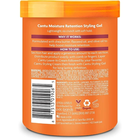 Cantu Shea Butter Moisture Retention Styling Gel With Flaxseed & Olive Oil 524g