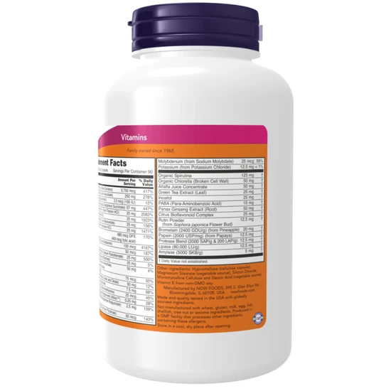 NOW Foods EcoGreen Multi Iron Free Capsules 180 Capsules
