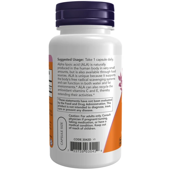 NOW Foods Alpha Lipoic Acid 250mg 60 Capsules