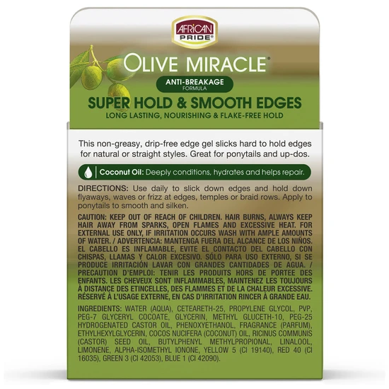 African Pride Olive Miracle Anti-Breakage Super Hold Smooth Edges Hair Gel 64 g
