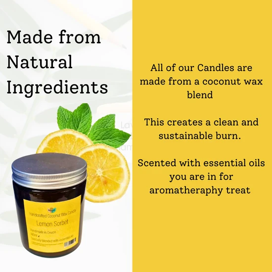 thenaturalspa The Natural Spa Lemon Sorbet Hand Poured Coconut Wax Candle 60ml