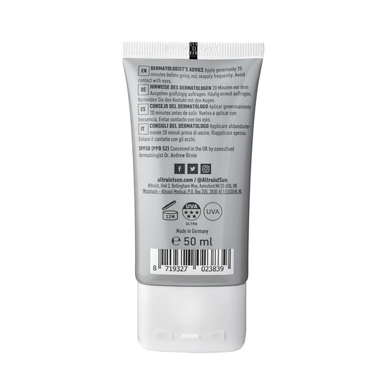 Altruist Face Fluid Sunscreen SPF 50 50ml