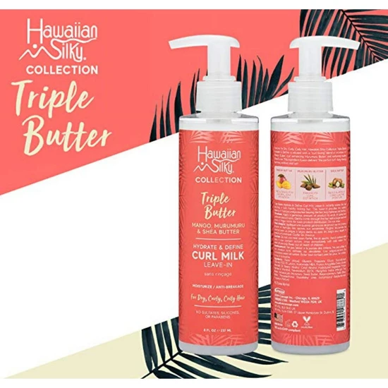 Hawaiian Silky Triple Butter Hydrate & Define Curl Milk Leave-In 237ml