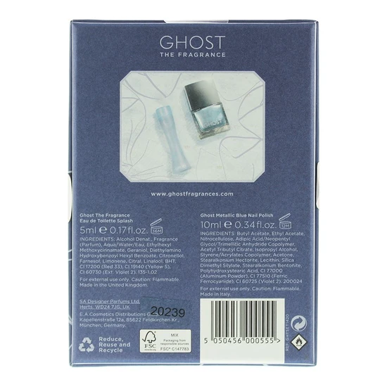 Ghost Original Gift Set 5ml Eau De Toilette + 10ml Ghost Metallic Blue Nail Polish