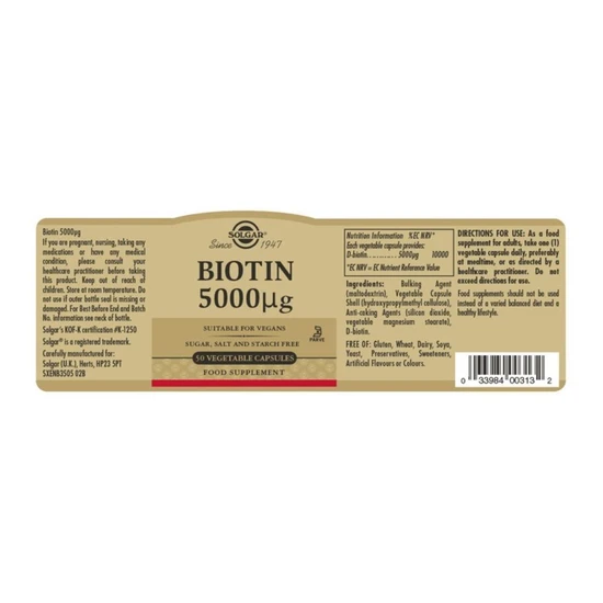 Solgar Biotin 5000mcg x50
