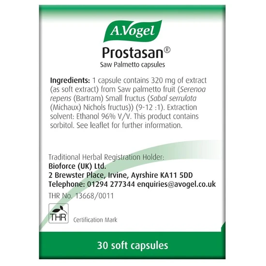 A.Vogel Prostasan Saw Palmetto Capsules 30 Capsules
