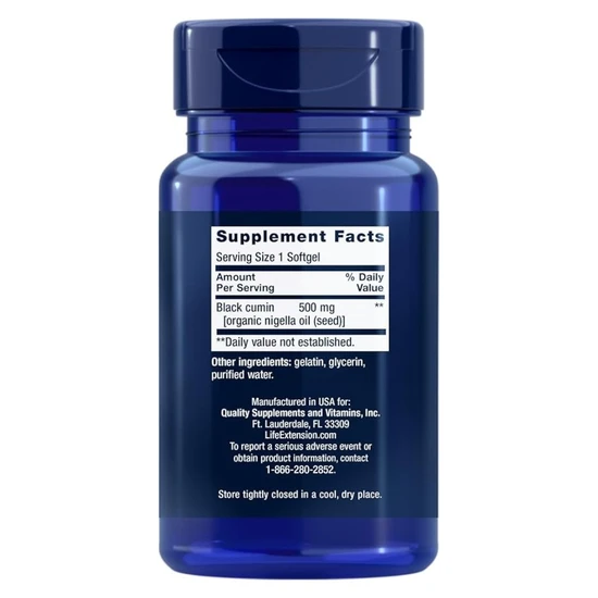 Life Extension Black Cumin Seed Oil Softgels 60 Softgels