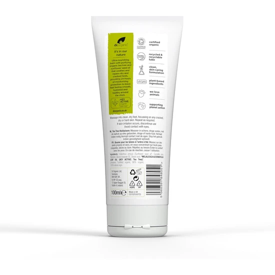 Dr. Organic Bioactive Skin Care Organic Tea Tree Heel Balm 100ml