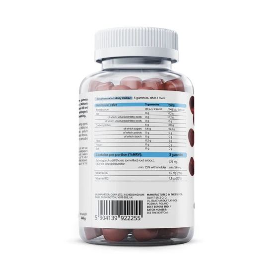 Osavi Ashwagandha 375mg Cherry Gummies 90 Gummies