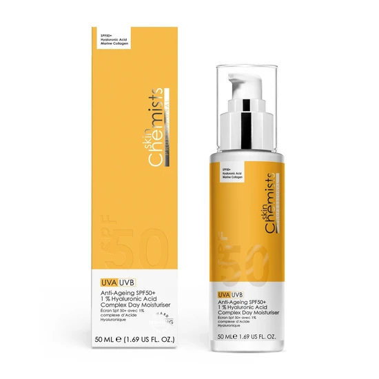 skinChemists Anti-Ageing SPF 50 1% Hyaluronic Acid Day Moisturiser 50ml x 2