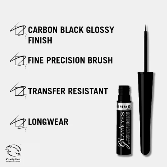 Rimmel Glam'Eyes Professional Liquid Liners 001 Black Glamour