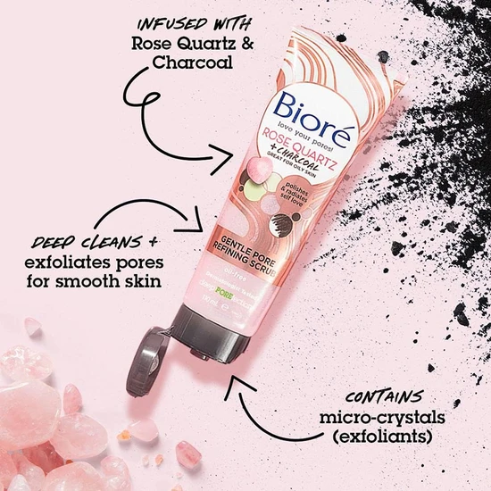 Bioré Rose Quartz Gentel Pore Refining Scrub 110ml
