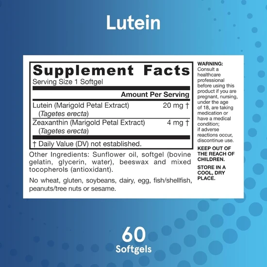 Jarrow Formulas Lutein 20 mg - 60 Softgels