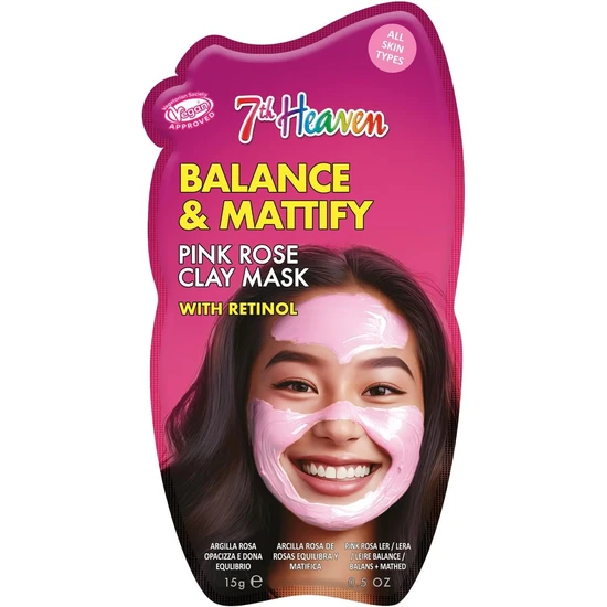 Montagne Jeunesse 7th Heaven Balance & Mattify Pink Rose Clay Mask 15g
