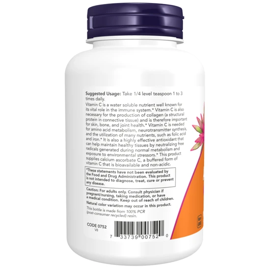 NOW Foods Calcium Ascorbate Pure Buffered Powder 227g