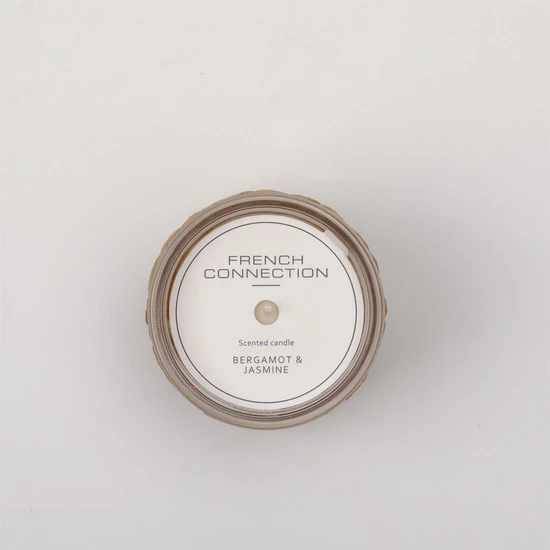 French Connection Woven Detail Stone Bergamot & Jasmine Candle 200g
