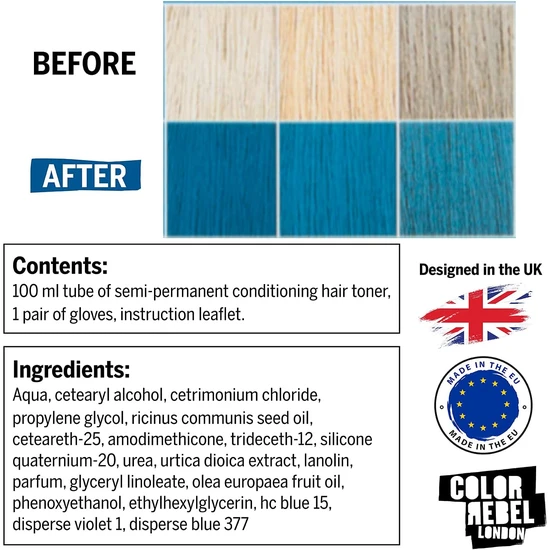 Color Rebel London Be Blue Conditioning Hair Toner 100ml