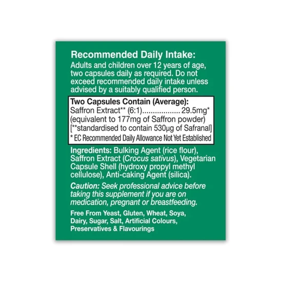 Health Aid Saffron 177mg Capsules 60 Capsules