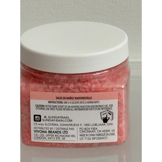 Sunday Rain Luxury Relaxing Sea Salt Bath Crystals Fruity Watermelon & Refreshing Mint Fragrance