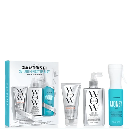 Color Wow Slay Anti-Frizz Kit 75ml Security Shampoo, 150ml Money Mist & 200ml Dream Coat Spray