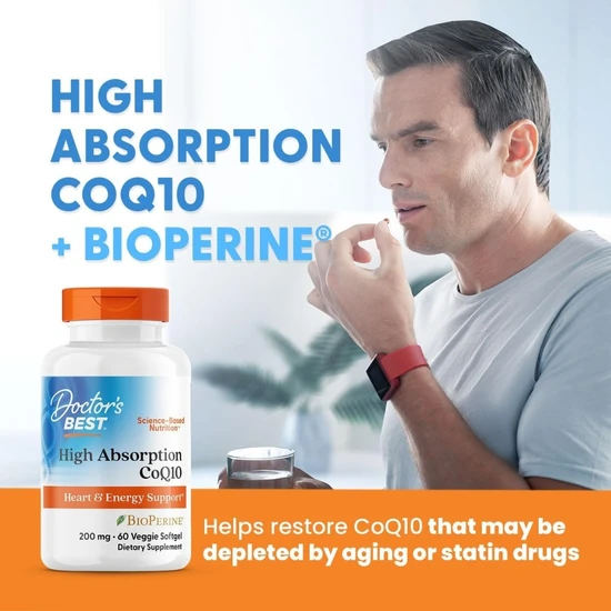 Doctor's Best High Absorption CoQ10 With BioPerine 200mg Veg Softgels 60 Softgels