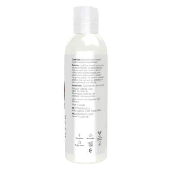 NOW Foods Coconut Oil Liquid Pure Fractionated 118ml