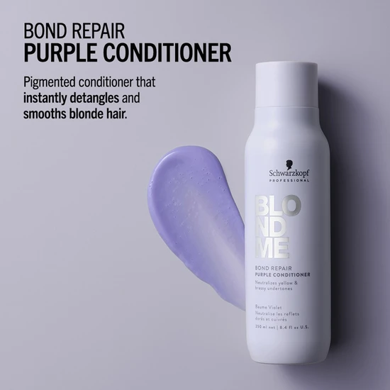 Schwarzkopf BlondMe Bond Repair Purple Neutralising Conditioner 250ml