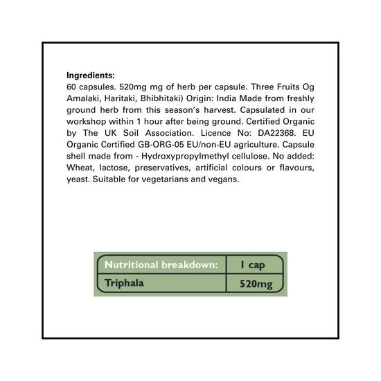 Fushi Organic Triphala Capsules 60 Capsules
