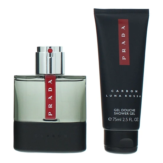 Prada Luna Rossa Carbon Gift Set 50ml Eau De Toilette + 75ml Shower Gel