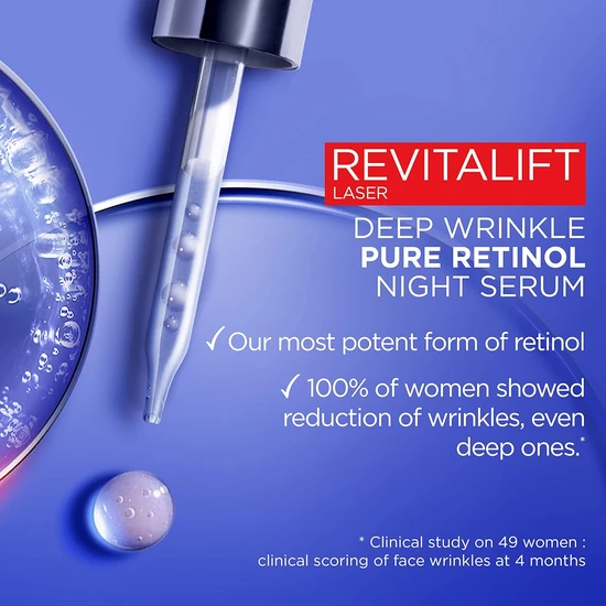 L'Oreal Paris Pure Retinol Deep Wrinkle Night Serum 30ml