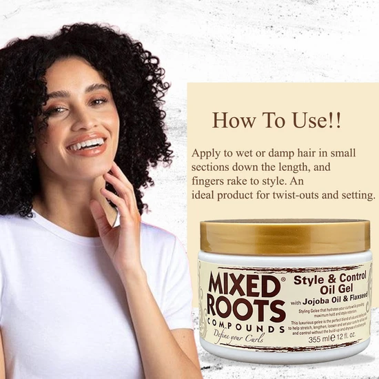 Mixed Roots Style & Control Oil Gel With Jojoba & Flaxseed 355ml