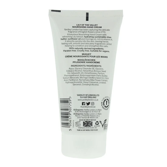 Yardley Lily Of The Valley Hand & Nail Cream 75ml