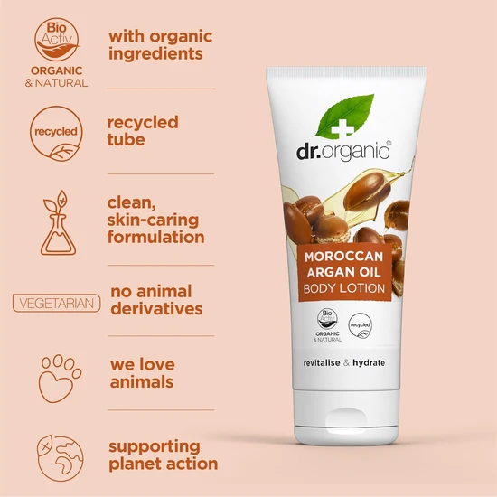 Dr. Organic Bioactive Skin Care Organic Moroccan Argan Oil Skin Lotion 200ml