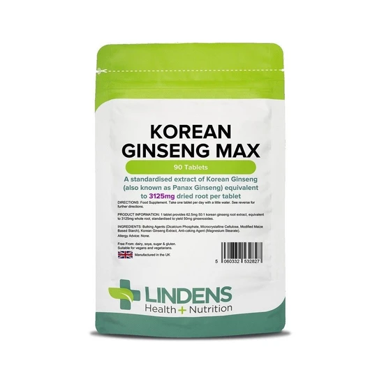 Lindens Korean Ginseng Max 3125mg Tablets 90 Tablets