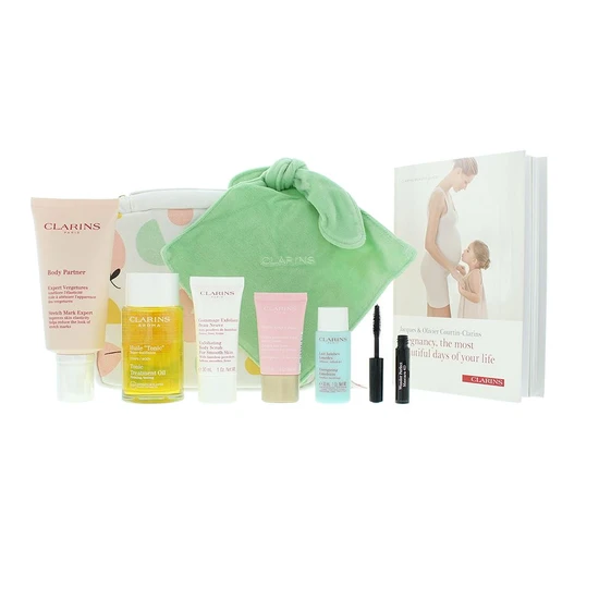 Clarins Beautiful Beginnings Gift Set 175ml Stretch Mark Expert + 30ml Exfoliating Body Scrub + 15ml Multi-Active Day Cream