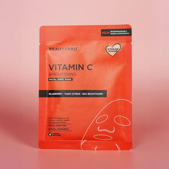 BeautyPro Vitamin C Brightening Sheet Mask Pack of 4