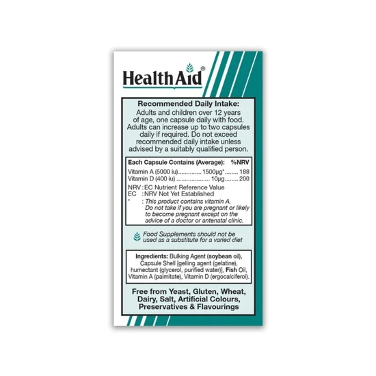 Health Aid Vitamin A & D Complex Capsules 60 Capsules