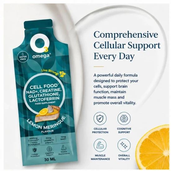 O3Omega Cell Support NAD+ Creatine + Glutathione Sachets 14 Sachets