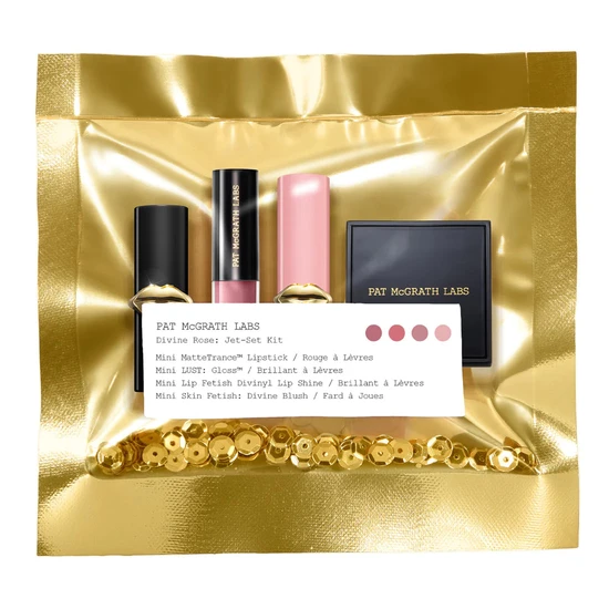 Pat McGrath Labs Divine Rose: Jet-Set Kit Mini Lip Balm, Lipstick & Gloss