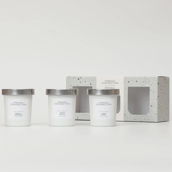 French Connection White Collection Trio Of Candles Gift Set 64G